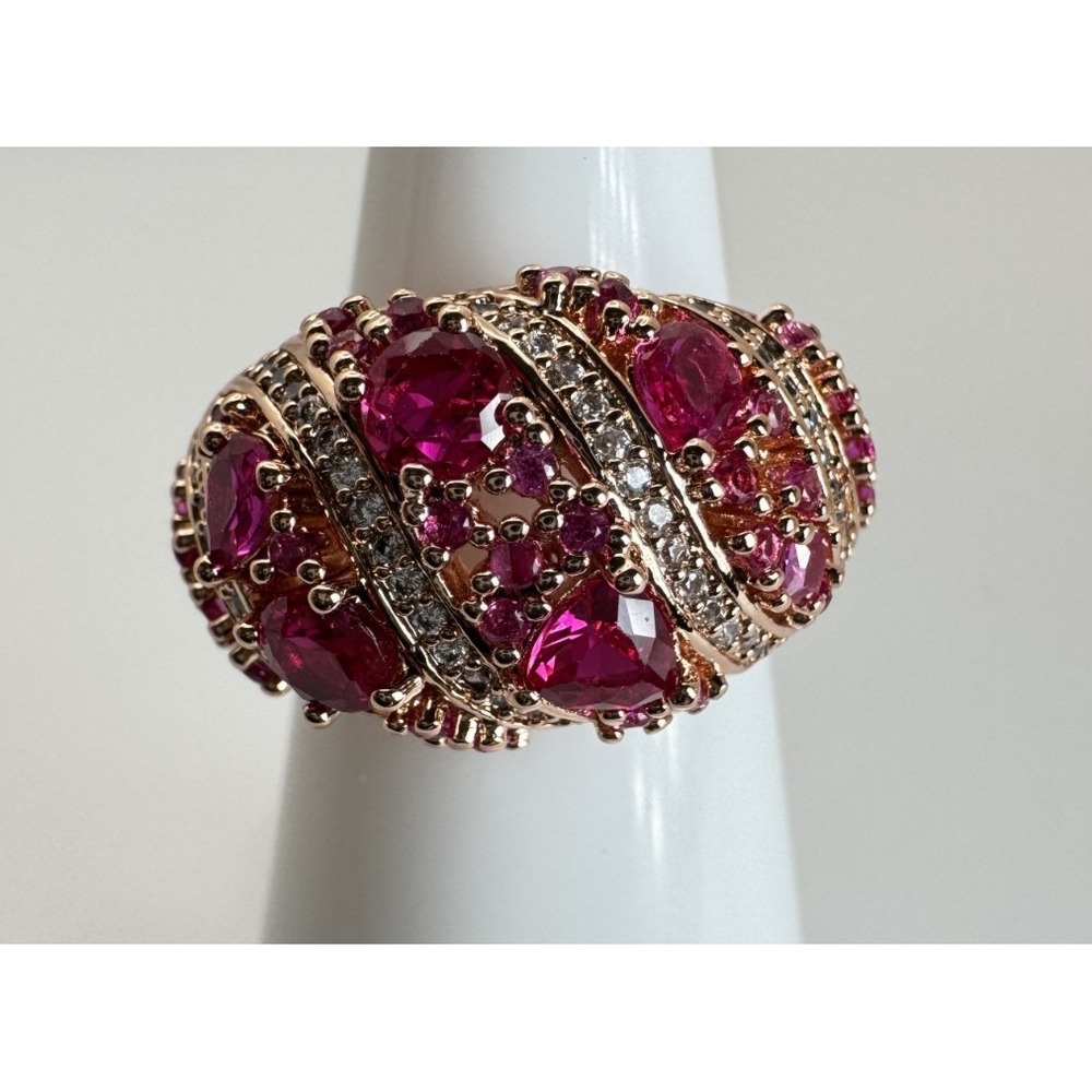 Size 6 Bomb Party July Ring - RG93693 "Infinite Love & Hope" Ruby on Rose Gold